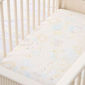 ❤️BUY 2 GET 1 FREE Stars & Moon Crib Fitted Sheet, Retail Price $45.00US